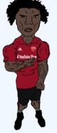 adidas black_skin buff closed_mouth clothes ear full_body ishowspeed manlet peace_sign shitskin soyjak subhuman subvariant:chudjak_front subvariant:unbotheredchud tattoo tshirt variant:chudjak vein youtube youtuber // 549x1268 // 48.9KB