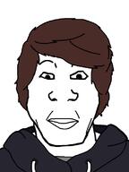 brown_hair closed_mouth clothes hair hapa hoodie jacket leafyishere neutral soyjak subvariant:neutralplier tshirt variant:markiplier_soyjak youtuber // 600x800 // 39.3KB