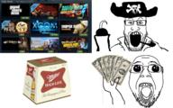 2soyjaks arm beer clothes glasses hand holding_object hook money oh_my_god_she_is_so_attractive open_mouth pipe pirate pirate_hat soyjak steam_(platform) stubble variant:bernd variant:markiplier_soyjak // 2555x1603 // 2.9MB