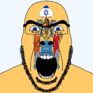angry animal beard blue_eyes cornucopia facial_mark flag flag:israel flag:new_jersey food forehead_mark fruit glasses hair horse israel looking_at_you new_jersey open_mouth plow queen_of_spades soyjak spade star_of_david state stubble subvariant:cobson_front2 subvariant:spadeson text thick_eyebrows united_states variant:cobson // 800x800 // 154.9KB