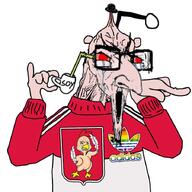 adidas animal antenna bloodshot_eyes brainlet chicken clothes crying cup feather fedora flag gay glasses hat holding_object judaism large_nose pointing poland red_eyes reddit redditard small_brain soy soyjak stretched_mouth stubble track_suit variant:soyak white_skin wojak // 900x900 // 492.4KB