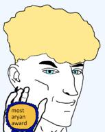 a10_eyes award blond blue_eyes broccoli broccoli_hair chad hair hand jawline mewing mogging no_glasses sigma sigma_male trend:aryan variant:zoomerjak zoomer // 954x1198 // 36.3KB