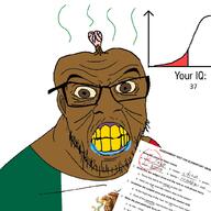 brainlet brown_eyes brown_skin clenched_teeth fail glasses iq mexico soyjak stinky stubble test variant:feraljak yellow_teeth // 1024x1024 // 334.7KB