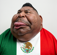 angry brown_skin clothes fat flag flag:mexico hair lips meta:ai_generated mexico meximutt obese soyjak tongue variant:meximutt // 512x489 // 461.3KB