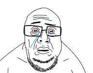 bald crying devitojak glasses open_mouth red_eyes soyjak stubble variant:devitojak white_background white_skin // 1507x1187 // 81.0KB