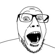 glasses open_mouth soyjak stubble variant:punkjak // 768x768 // 34.6KB