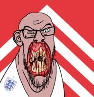 angry animal british distorted ear flag flag:glamorgan flower glamorgan glasses hair irl lion open_mouth plant rotten_teeth soyjak stubble teeth united_kingdom variant:feraljak wales white_skin yellow_teeth you_were_one_i_ker // 1048x1081 // 292.1KB