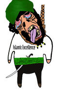 arab arabic_text arm beard bloodshot_eyes brown_eyes brown_hair brown_skin crying deformed green hair hanging islam leg open_mouth rope soyjak subvariant:brunetto suicide sword text turban variant:bernd // 229x360 // 66.6KB