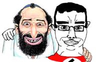 balding beard chud closed_mouth clothes ear flag:nazi_germany friendship glasses hair hand happy happy_merchant jewish_nose judaism kike mustache nas:happy_jewish nas:merchant nazism smile subvariant:chudjak_front variant:chudjak white_skin // 834x541 // 470.5KB