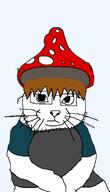 accessory animal blue_shirt cat clothes glasses hat mushroom plant red shroom soyjak_forum stubble tole_tole_cat variant:catjak_(alternate) white // 597x1038 // 72.8KB