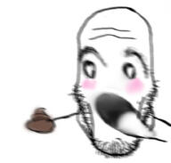 beard blush eyebrows eyes fuck_this_shit_website open_mouth poop poopson soyjak variant:markiplier_soyjak variant:poopson // 255x243 // 10.8KB