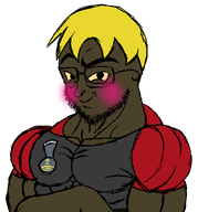 blond blush brown_skin dragon_ball muscles nate_higger's_distant_cousin_(cape_rrackers) shitskin smug subvariant:hunky_twink_sex_machine subvariant:soyak_(smug) transparent_background variant:soyak // 616x660 // 73.5KB