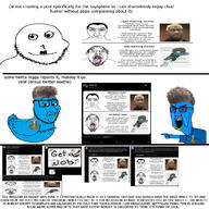adolf_hitler aryan bloodshot_eyes boymoder closed_mouth crying george_floyd glasses hair mustache open_mouth rope s smile smirk soyjak suicide text tongue tranny twitter variant:bernd variant:chudjak variant:smugjak // 1080x1080 // 359.1KB