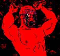 angry arm bloodshot_eyes crying deep_fried distorted fist glasses hand open_mouth red_skin soyjak stubble variant:soyak // 1718x1606 // 1.5MB