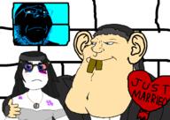 B_B_GHAST_(namefag) black_eye clothes crying igloo subvariant:mexiaryan suit variant:gapejak variant:meximutt variant:soytan wedding wedding_dress // 1399x992 // 201.8KB