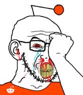 angry antenna blood bloodshot_eyes clenched_teeth crying ear glasses nosebleed orange_shirt red_eyes reddit stubble variant:soyak // 782x900 // 183.0KB