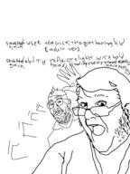 2soyjaks alternate arm ear glasses hair jojos_bizarre_adventure open_mouth soyjak stand_(jojo) stubble text variant:burnsjak // 1438x1918 // 477.9KB