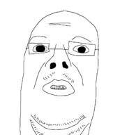 big_lips closed_mouth double_chin glasses mustache neckbeard soyjak stubble teeth variant:unknown // 1086x1213 // 51.6KB