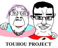 2soyjaks anime clothes ear flag glasses hair hand happy makeup mustache nazism purple_hair smile soyjak stubble subvariant:chudjak_front swastika touhou tranny variant:bernd variant:chudjak video_game // 566x468 // 183.0KB