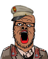 brown_skin clothes glasses hat mustache open_mouth siad_barre somalia soyjak stubble uniform variant:a24_slowburn_soyjak // 548x670 // 89.8KB