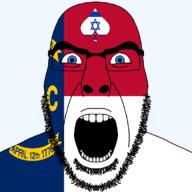 1776 angry april april_12 beard blue_eyes facial_mark flag flag:israel flag:north_carolina forehead_mark glasses hair israel looking_at_you north_carolina open_mouth queen_of_spades soyjak spade star_of_david state stubble subvariant:cobson_front2 subvariant:spadeson text thick_eyebrows united_states variant:cobson // 800x800 // 56.5KB