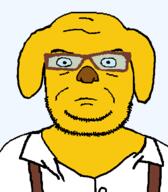 animal clothes dog ear glasses janny open_mouth serious snout soyjak stubble variant:seriousjak yellow yellow_skin // 454x520 // 12.4KB