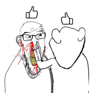 blood glasses impish impish_soyjak rage splendid stubble subvariant:feralrage subvariant:feralsafe subvariant:impish_soyak_goat transparent_background variant:feraljak variant:impish_soyak_ears yellow_teeth // 2000x2000 // 900.8KB