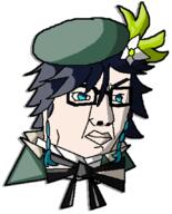 angry beret blue_eyes bowtie closed_mouth clothes dyed_hair flower genshin_impact glasses hair hat plant soyjak variant:chudjak venti white_skin // 688x852 // 41.8KB