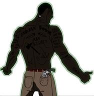Warrior-Z(user) aboriginal arm back brown_skin buff ear first_nations glasses gun hair hand islam meta:op_took_a_selfie_of_xerself muscles native_american op_took_a_selfie revolver soyjak stinky tattoo text variant:chudjak // 1391x1420 // 235.9KB