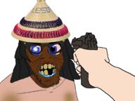 anti_soytan basotho bloodshot_eyes blue_eyes brown_skin clothes cursed deformed first_person glaucoma gun hair hand hat hideous lesotho merge missing_teeth saliva shooting sloptran soytran stubble text total_sloptran_death ugly variant:feraljak variant:soytan white wrinkles yellow_teeth // 1509x1132 // 867.7KB