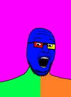 colorful glasses mustache open_mouth soyjak stubble variant:wheatonjak // 1152x1564 // 25.2KB