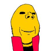 bald beard black_eyes clothes collared_shirt egg eyes fajak grin nose smile stubble subvariant:wholesome_soyjak teeth variant:gapejak white_background yellow_skin // 800x736 // 40.6KB
