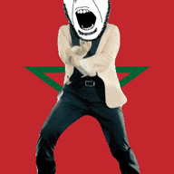 angry animated country dance flag full_body gangnam_style glasses irl morocco open_mouth soyjak star stubble variant:cobson // 300x460 // 499.9KB