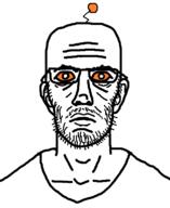 artist:sectionalism bald clothes eyebrows glasses open_mouth orange_eyes redditard second_comment_is_based snoo stubble thousand_yard_stare variant:yardjak wrinkles // 630x770 // 19.2KB