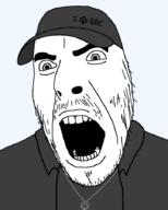 bbc clothes eminem grey_eyes grey_shirt hat i_love jacket military_cap music open_mouth queen_of_spades rap rapper slim_shady spade stubble tattoo variant:cobson wigger // 721x897 // 30.4KB