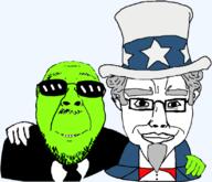 2soyjaks central_intelligence_agency chud chud_troon_alliance federal_agent federal_bureau_of_investigation friendship glowie subvariant:chudjak_front uncle_sam variant:bernd variant:chudjak // 822x708 // 2.2MB