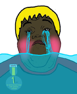 1_year_on_bald_men_with_glasses_website award badge blond blush brown_skin closed_mouth crying eyebrows flood lips meta:not_oc nate_higger's_distant_cousin_(cape_rrackers) nose red_and_gray_shirt red_lips sad shitskin subvariant:hunky_twink_sex_machine variant:alicia water wig wrinkles yellow_hair // 592x720 // 306.4KB