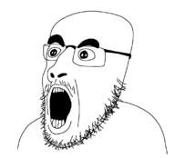 glasses mustache open_mouth soyjak stubble variant:unknown // 1113x1007 // 16.6KB
