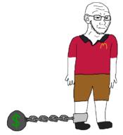 arm ball_and_chain chain closed_mouth disappointed foot full_body hand leg looking_down slave variant:soyak wagie // 1075x1182 // 24.0KB