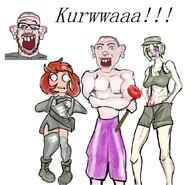 artist:romanian_schizo beaten buff buhanka_chan glasses kurwa marichka muscular_male open_mouth plunger poland slut soyjak stubble variant:a24_slowburn_soyjak white_skin whore // 863x833 // 427.4KB