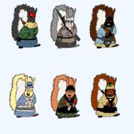 ak-47 animal balaclava belt binoculars camouflage clothes flag:china flag:poland flag:united_states grey_skin gun hat holding_object rocket_launcher soldier subvariant:feralsquirrel template trend:squirreljakking variant:feraljak yellow_skin // 1025x1025 // 166.1KB