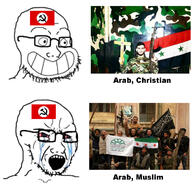 2soyjaks angry arab christianity closed_mouth excited glasses islam nazbol open_mouth religion soyjak syria text variant:soyak waow // 1200x1200 // 721.8KB