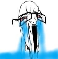 bloodshot_eyes cry_me_a_river crying distorted glasses open_mouth soyjak stretched_mouth stubble variant:soyak // 1416x1444 // 1.4MB