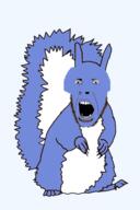 animal blue_skin discord ear full_body gem logo mask open_mouth soyjak stubble subvariant:feralsquirrel tail trend:squirreljakking variant:cobson // 340x512 // 68.2KB