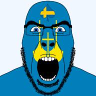 angry animal blue_eyes county facial_mark flag flag:møre_og_romsdal flag:sweden forehead_mark glasses hair looking_at_you møre_og_romsdal norway open_mouth queen_of_spades soyjak spade stubble subvariant:cobson_front2 subvariant:spadeson sweden thick_eyebrows transparent_background variant:cobson // 800x800 // 31.1KB