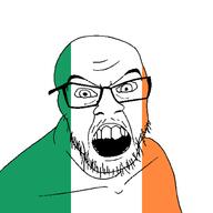angry country flag flag:ireland glasses ireland jacksepticeye looking_at_you mustache open_mouth soyjak stubble teeth variant:feraljak youtube // 1500x1500 // 22.7KB