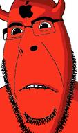 apple_(company) biting_lip closed_mouth demon distorted freebsd frown glasses horn logo red_skin soyjak stubble subvariant:hornyson tattoo technology unix variant:cobson // 415x707 // 65.1KB
