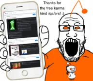 4chan 4soyjaks antenna arm clothes glasses hand holding_object holding_phone iphone multiple_soyjaks open_mouth orange_eyes phone qa_(4chan) r_4chan reddit reddit_moment screenshot soyjak stubble subvariant:phoneplier subvariant:phoneplier_vertical subvariant:scholar text tshirt variant:eric_butts variant:gapejak variant:markiplier_soyjak // 1500x1308 // 1.2MB