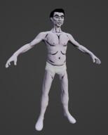 3d blender_(software) chud closed_mouth ear full_body glasses hair soyjak underpants variant:chudjak // 637x796 // 316.6KB