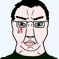 blue_eyes glasses green_shirt new_york self_insert subvariant:chuddy variant:chudjak white_skin // 529x529 // 11.8KB